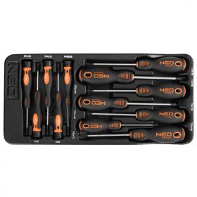   Műszerész, Precíziós Csavarhúzó készlet, PZ, TORX, 12db, műhelykocsitálcával