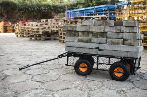 Kerti kocsi, fémvázas, tömlős kerekekkel, 300kg teherbírás