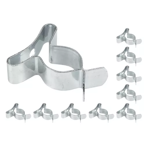 Szerszámtartó klipsz, falra szerelhető, horganyzott acél, átmérő 13mm, 10db