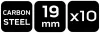 Szerszámtartó klipsz, falra szerelhető, horganyzott acél, átmérő 19mm, 10db