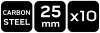 Szerszámtartó klipsz, falra szerelhető, horganyzott acél, átmérő 25mm, 10db