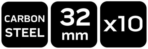 Szerszámtartó klipsz, falra szerelhető, horganyzott acél, átmérő 32mm, 10db