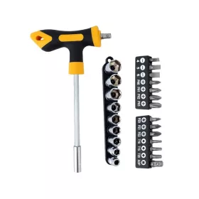Csavarhúzó, adapter, 13 bit és 9 dugókulcs