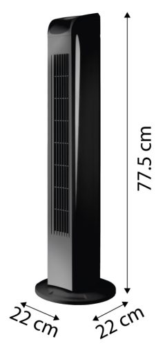 Oszlop ventilátor, 50W, 77cm magas, oszcillátoros, távirányítós