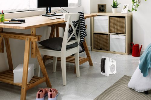 Fűtőventilátor, álló/fekvő, 2 fokozatú, 1000/2000W