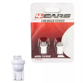   4Cars 92742 12V W5W W2.1x9.5d fehér foglalat nélküli ledes izzó, 2db