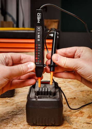 Feszültségvizsgáló, fázisceruza, 8az1-ben, AC/DC 6-380V