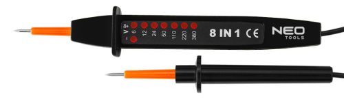 Feszültségvizsgáló, fázisceruza, 8az1-ben, AC/DC 6-380V