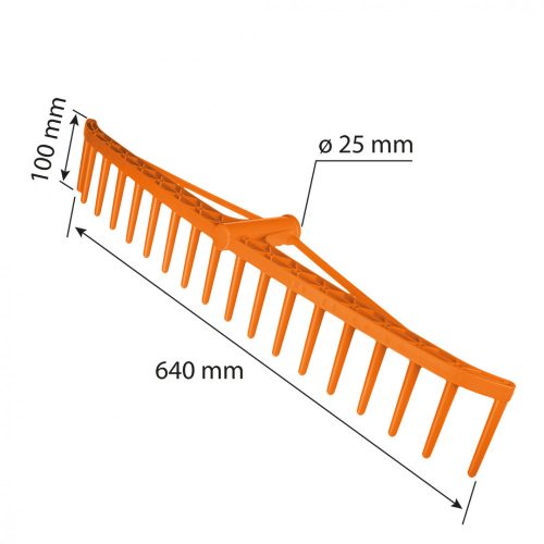 Gereblye, műanyag, 640x100mm