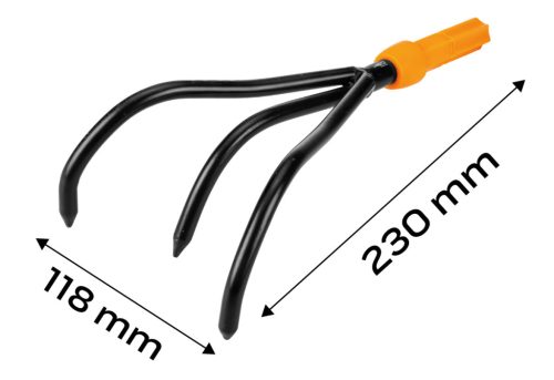 Kultivátor, acél, 230mm, 3 fogú, Neo Click System