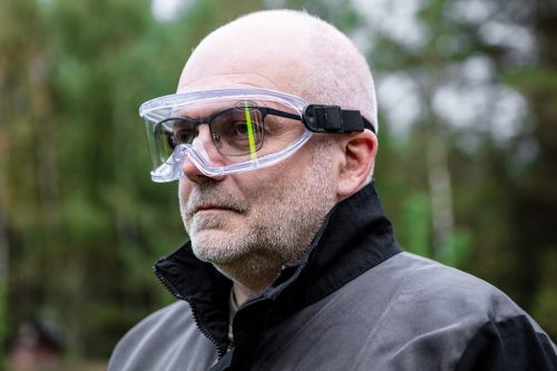 VÉDŐSZEMÜVEG, fehér, páramentes, class B