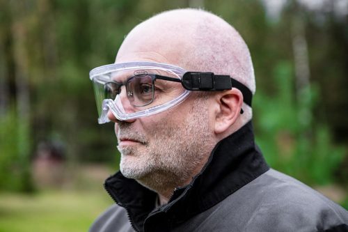 VÉDŐSZEMÜVEG, fehér, páramentes, class B