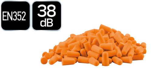 Füldugó, 38dB, szilikon, 500pár
