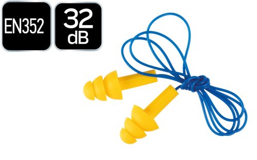 Füldugó, zsinórral, műanyag tárolódobozzal