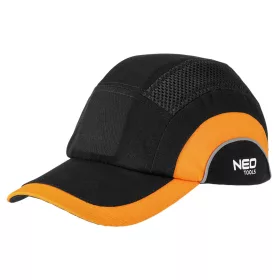  Munkavédelmi baseball sapka, merevítettl, fekete és narancssárga, ce