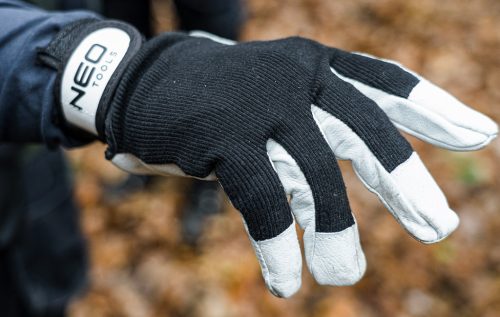 Munkakesztyű, sertés színbőr, tépőzáras, 8"