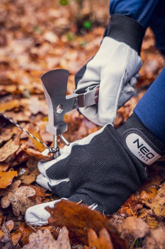 Munkakesztyű, sertés színbőr, tépőzáras, 8"