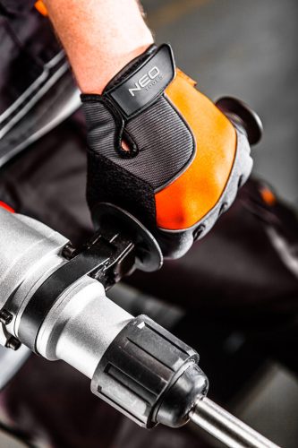 Munkakesztyű, műbőr, PVC elemek, 10"