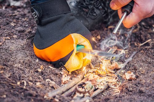 Munkakesztyű, sertés színbőrprén, 10"