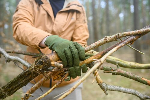 Taktikai kesztyű, szintetikus bőr, 8-as,