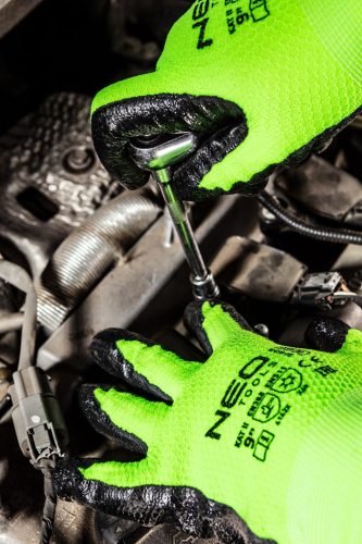 Munkakesztyű, hőszigetelt, latex bevonatú akril anyag, 4142X, 10-es méret