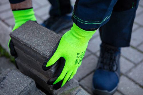 Munkakesztyű, hőszigetelt, latex bevonatú akril anyag, 4142X, 8-as méret