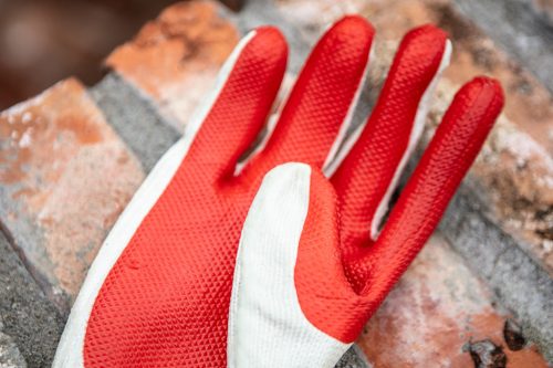 Munkakesztyű latexbevonatú kötött pamut, 10"