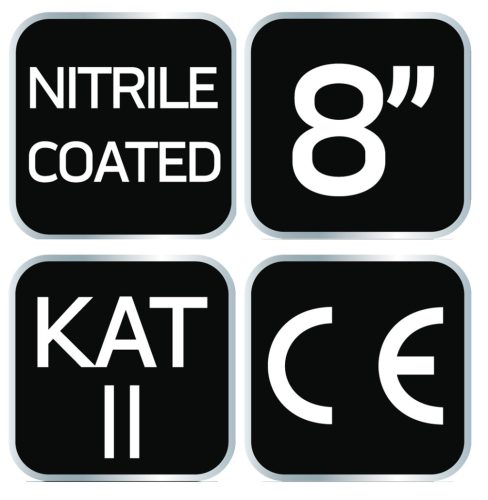 Munkakesztyű, nitril bevonatú nylon, 4131X, méret: 8