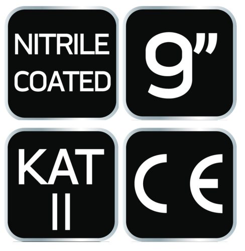 Munkakesztyű, nitril bevonatú nylon, 4131X, méret: 9