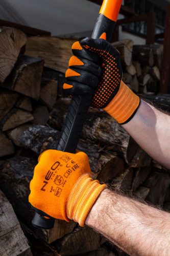 Munkakesztyű, nylon, csúszásgátló nitril pöttyökkel, 4131X, méret: 10