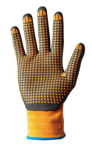 Munkakesztyű, nylon, csúszásgátló nitril pöttyökkel, 4131X, méret: 8