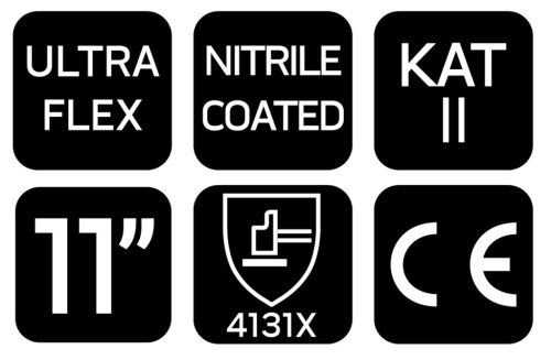 Munkakesztyű, Ultraflex, nylon-spandex, polimetilnitril (hab) bevonattal, 4131X, 11