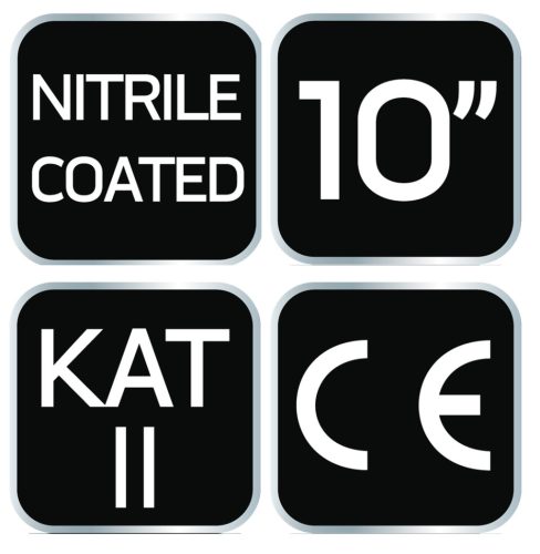 Munkakesztyű, nitril bevonatú polyester, 4131X, méret: 10