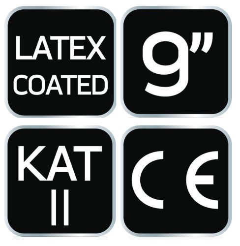 Munkakesztyű, latexbevonatú polyester, 3131X, méret: 9