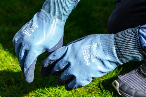 Munkakesztyű, latex bevonatú poliészter (2 rétegű), 3141x, 11-es méret