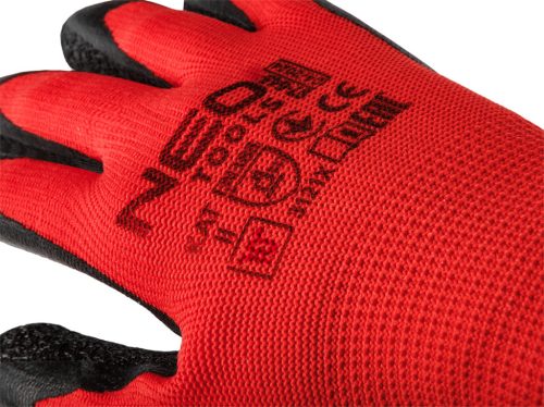 Munkakesztyű latex bevonatú, poliészter, 3121X, 10"