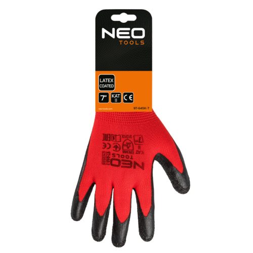 Munkakesztyű latex bevonatú, poliészter, 3121X, 7"