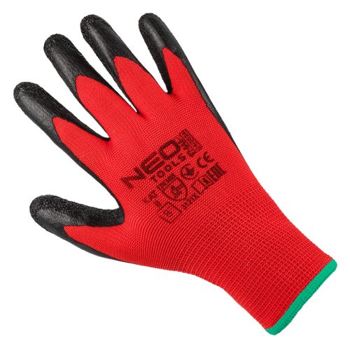 Munkakesztyű latex bevonatú, poliészter, 3121X, 8"