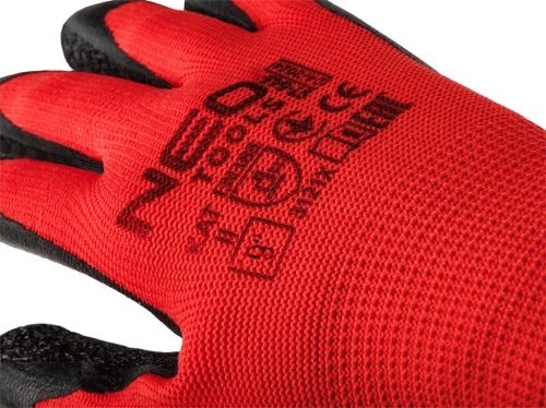 Munkakesztyű latex bevonatú, poliészter, 3121X, 9"