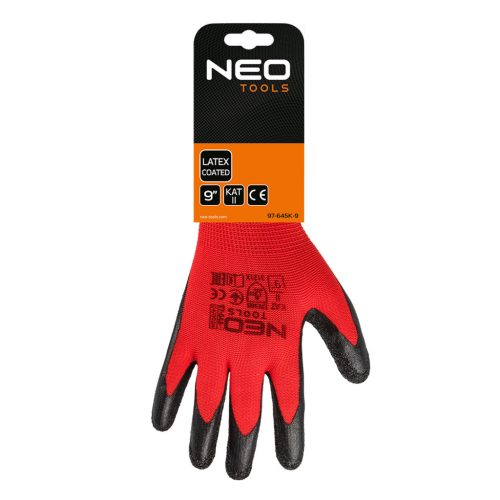 Munkakesztyű latex bevonatú, poliészter, 3121X, 9"