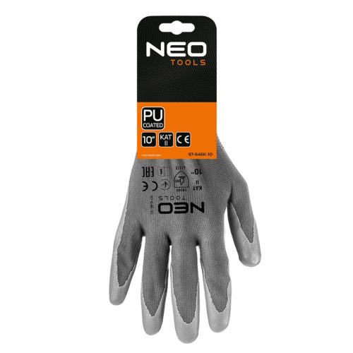 Munkakesztyű poliuretán bevonatú, poliészter, 4131X, 10"