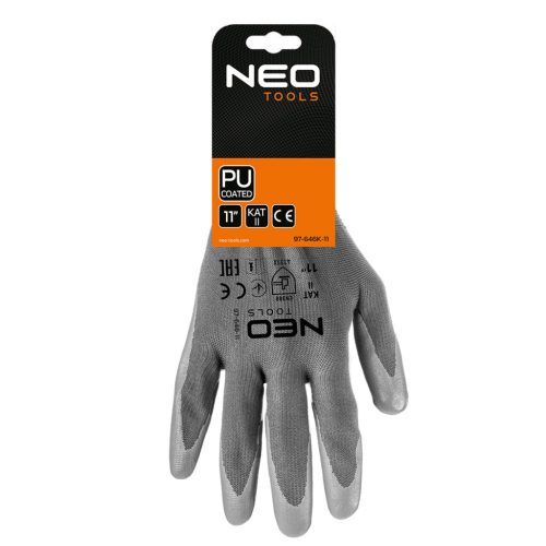 Munkakesztyű poliuretán bevonatú, poliészter, 4131X, 11"