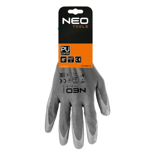 Munkakesztyű poliuretán bevonatú, poliészter, 4131X, 8"