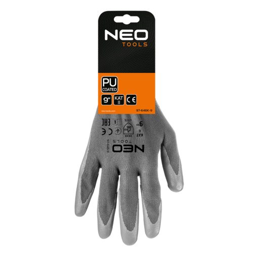 Munkakesztyű poliuretán bevonatú, poliészter, 4131X, 9"