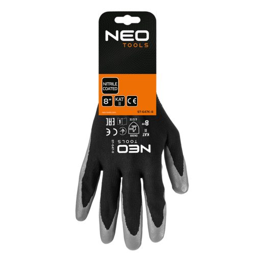 Munkakesztyű nitrlil bevonatú, poliészter, 4131X, 8"