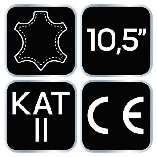 Munkakesztyű, szürke hasított marhabőr, 10,5"