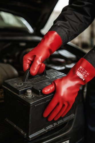 Munkakesztyű PVC bevonattal, hosszú szárral, 3121X, 10"