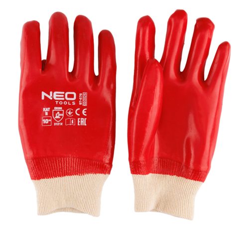 Munkakesztyű, pamut,vegyszerálló, PVC bevonattal, 3121X, 10"