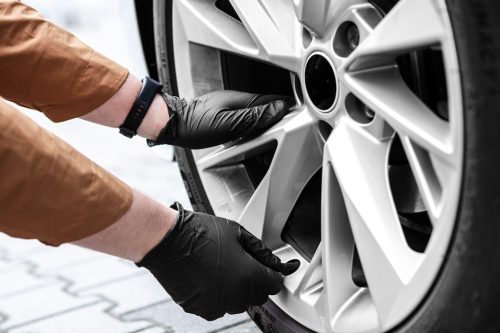 Munkakesztyű, perforált nitril, fekete, 100 db, XL