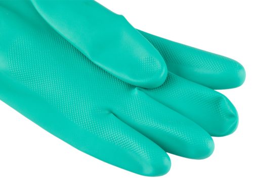 Munkakesztyű, vegyszerálló nitril, hosszú szárral, 8"